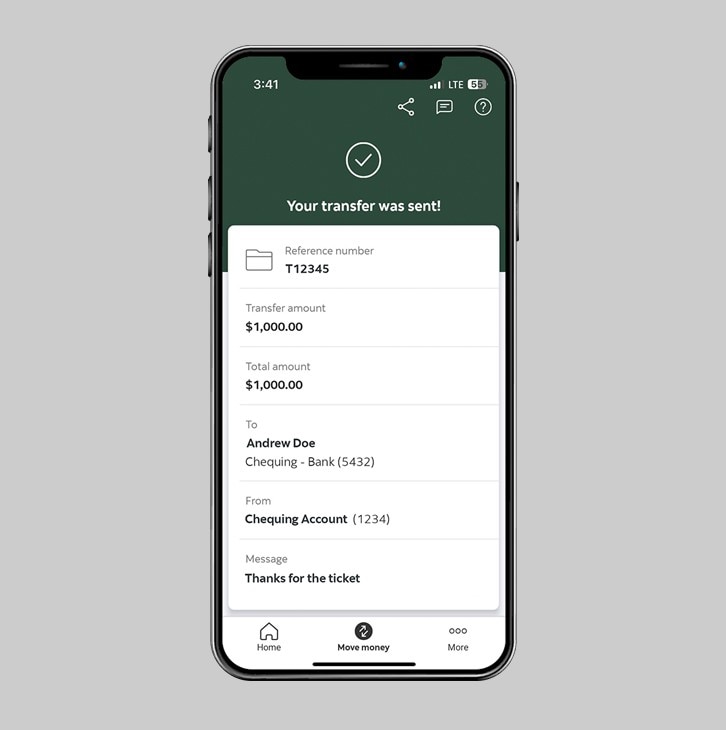 Your transfer was accepted! Make another transfer.
